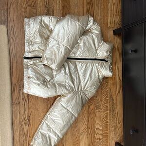 Gold light weight puffer jacket